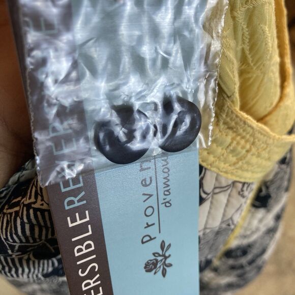 Provence Damour Jacket Womens XL Reversible Cotton Classic Yellow Black Floral - Picture 11 of 12